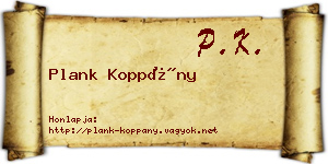 Plank Koppány névjegykártya
